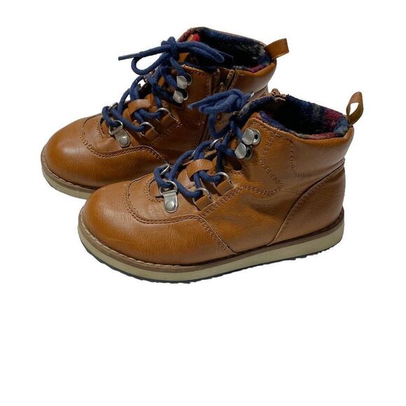 GAP Kids Faux Leather Hiker Boots in Tan - Picture 3 of 4